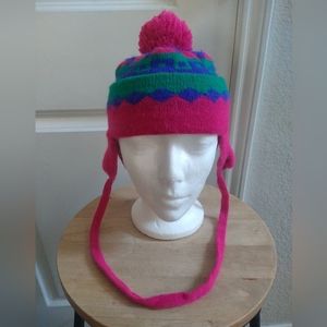 Vintage snow Colorful Kids Pom-Pom Hat